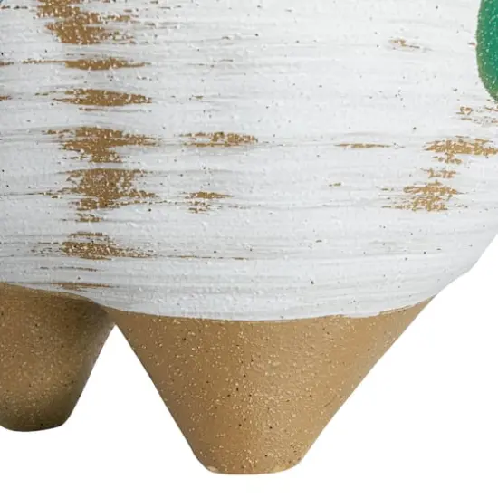 Hello Honey&reg; 8" Multicolor Boho Stoneware Footed Planter with Painted Geometric Design {4}