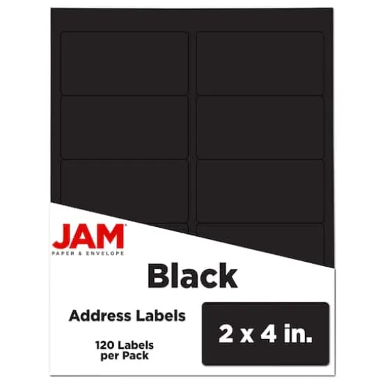 JAM Paper Standard Address Labels, 120ct. Astrobright Black {1}