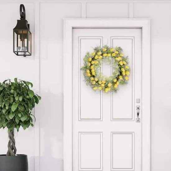 30" Yellow Spring Tulip Wreath {5}