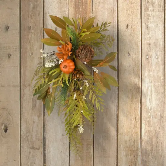 26" Harvest Wall Flower Swag {3}