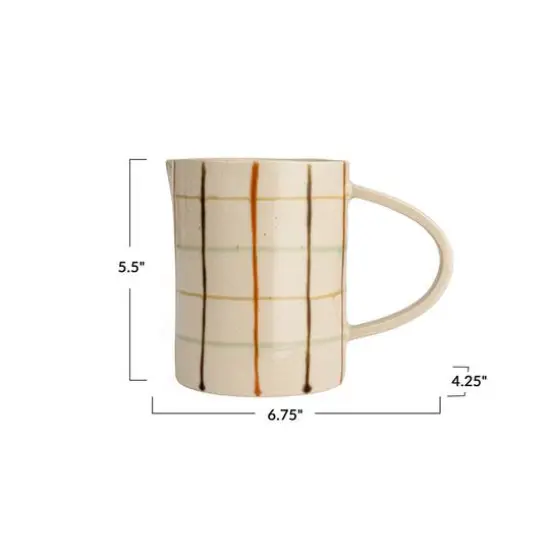Hello Honey&reg; 32oz. Multicolor Stoneware Pitcher with Checkered Pattern {10}