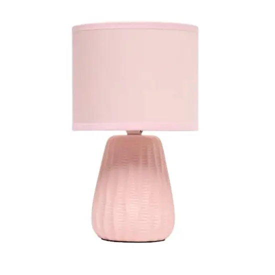 Simple Designs 11" Mini Ceramic Pastel Table Lamp Light Pink {1}