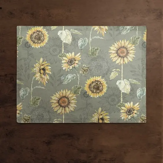 Sunflower Pattern Cotton Twill Placemat Green {3}