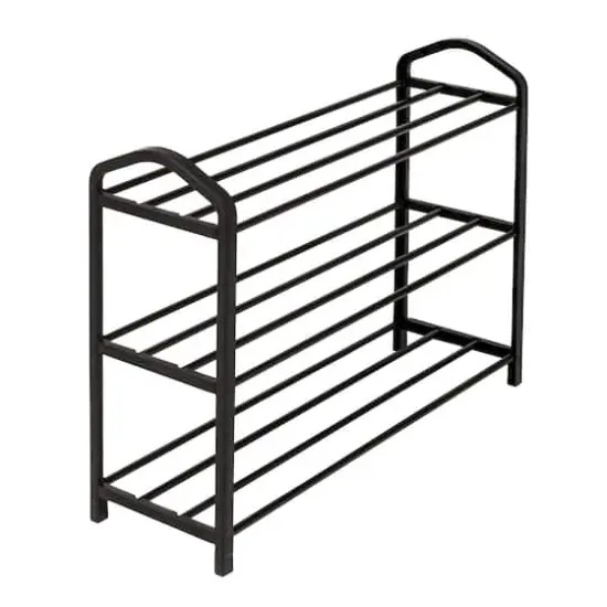 Honey Can Do Black 3-Tier Streamline Shoe Rack {1}