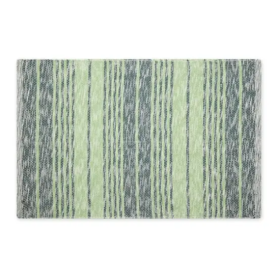 DII® Variegated Stripe Handwoven Recycled Yarn Rug, 2ft. x 3ft. Hunter Green {1}