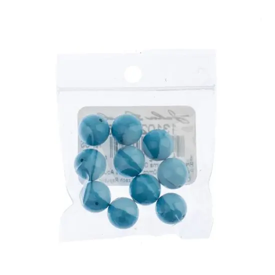 Preciosa Maxima Gemcolor 10mm Glass Pearls, 10ct. Aqua Blue {3}