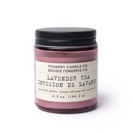 Foundry Candle Co. 6.5oz. Soy Blend Scented Jar Candle Lavender Tea {1}