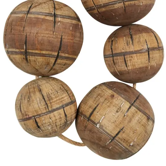 Distressed Brown Handmade Striped 6 Strung Buoy Wall D&eacute;cor {5}