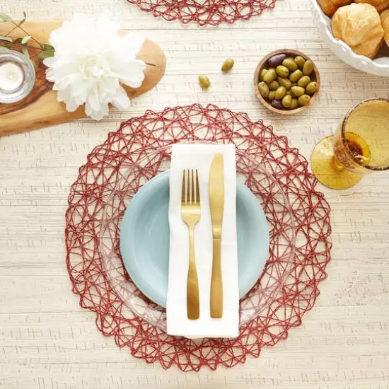 DII&reg; Woven Paper Round Placemats, 6ct. Spice {7}