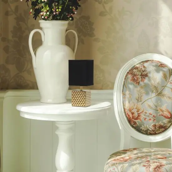 Simple Designs 12" Petite Hammered Gold Square Table Lamp {3}