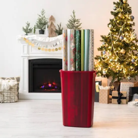 IRIS&reg; 40" Holiday Red & White Wrapping Paper Storage Boxes, 2ct. {3}