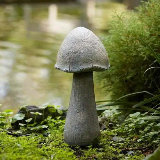 17" Faux Stone Mushroom Garden Accents. 2ct. {3}