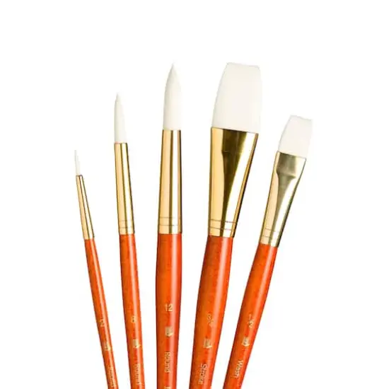 Princeton&trade; RealValue&trade; White Taklon Brush Set {3}