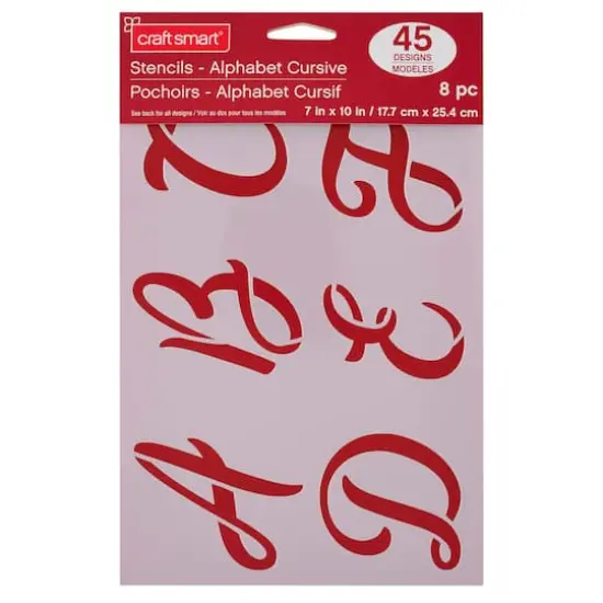 3" Cursive Alphabet Stencils by Craft Smart&reg; {3}