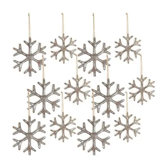 12 Pack Rustic Snowflake Ornaments {5}