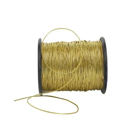 JAM Paper 1/16" Home D&eacute;cor Trimmings Metallic Braided Cord Gold {2}