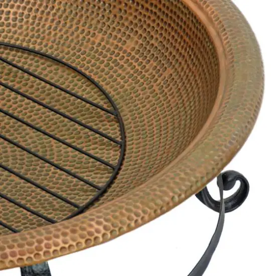32" Copper Fire Pit with Stand & Tray Cover {4}