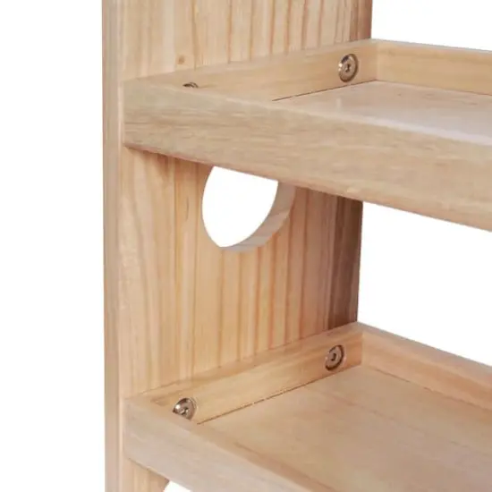 NEX&trade; 2-Tier Wood Spice Rack Countertop Organizer Rustic Style Natural Wood {5}