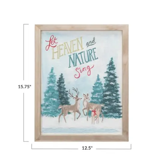 Hello Honey® 12.5" x 15.75" Wood Framed Wall Décor with Deer & Winter Scene {4}