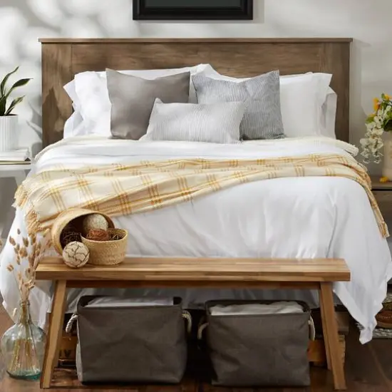 DII&reg; Honey Gold Modern Farmhouse Plaid Throw {6}