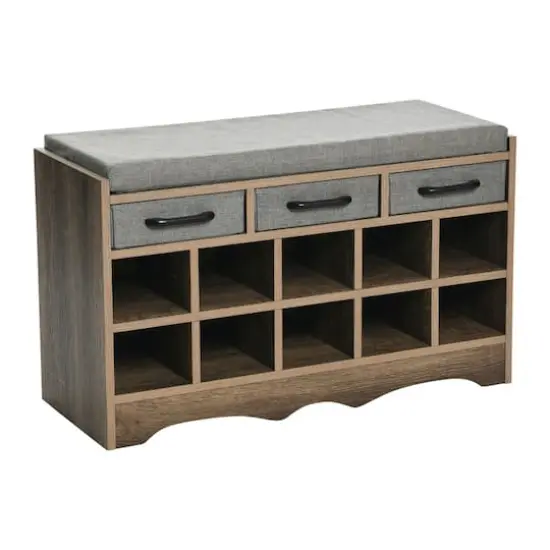 Household Essentials 32" Storage Bench Ashwood {1}