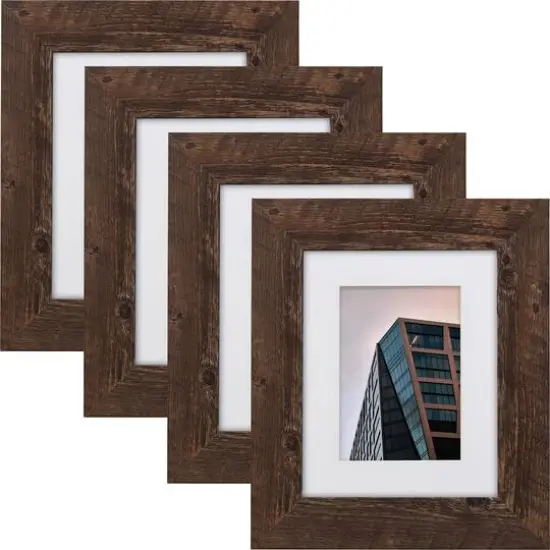 Craig Frames 4 Pack: American Barn Brown Oak Picture Frame with Mat {8}
