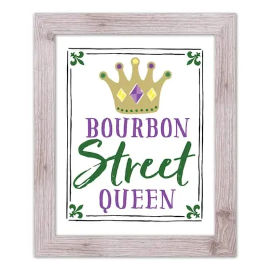 Bourbon Street Queen Western White Framed Print {1}
