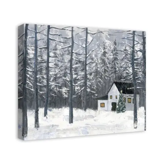 Christmas Winter Cottage Canvas Wall Art {3}