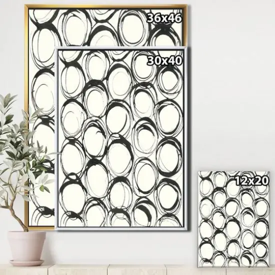 Designart - minimalist black and white II - Transitional Canvas in Gold Frame {4}