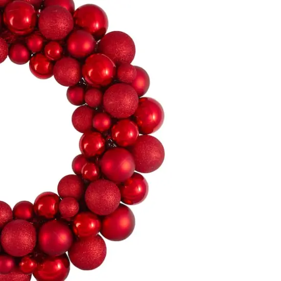 36" Red Ball Ornament Christmas Wreath {4}