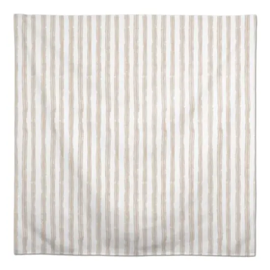 58" Neutral Easy Stripes Tablecloth {1}