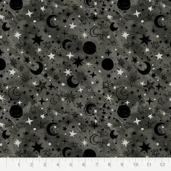 Fabric Editions Gray Starry Night Cotton Fabric {3}