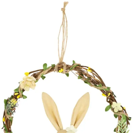 10" Bunny with Flowers Artificial Easter Twig Wreath {5}