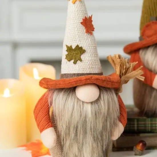 Glitzhome&reg; 13" Fall Fabric Gnome Set {4}