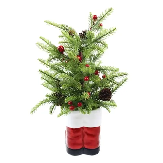 23" Christmas Tree in Santa Boot Pot Tabletop D&eacute;cor by Ashland&reg; {4}