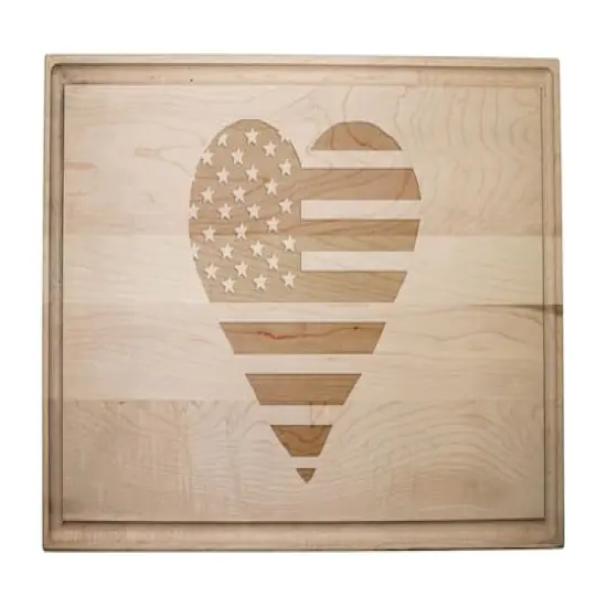 17" Heart Flag Cutting Board Maple {1}