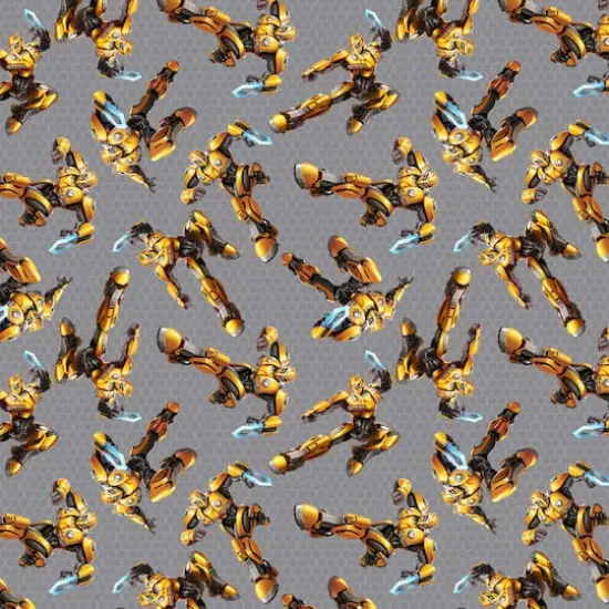 Hasbro Transformers Gray Bumblebee Toss Cotton Fabric {1}