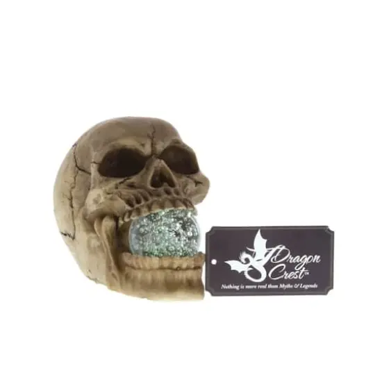 5" Realistic Human Skull with Light-Up Crystal Orb {3}