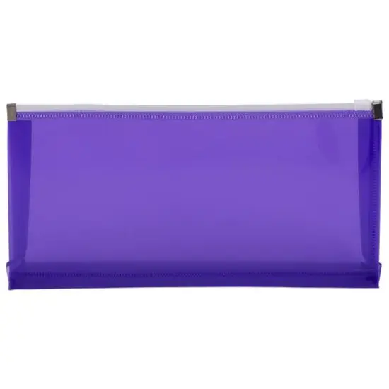 JAM Paper 5" x 10" Plastic Zip Closure Envelopes, 12ct. Purple {1}