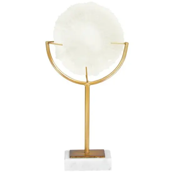 11" Cream Coral Sculpture with Marble Base {7}