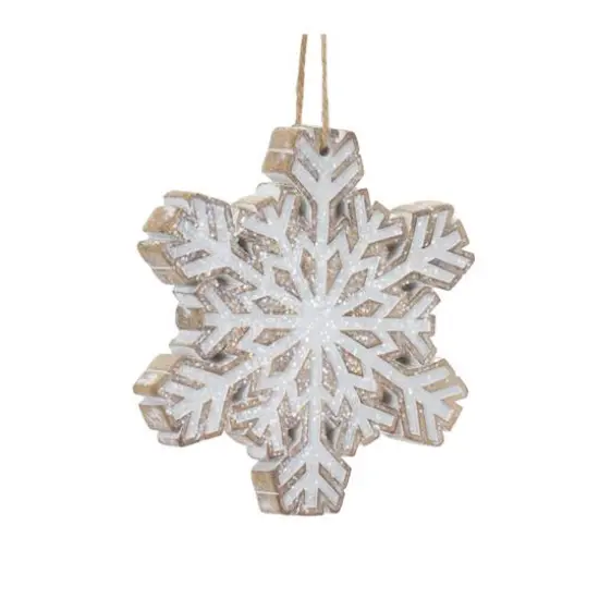 4.75" Glittered Snowflake Ornament Set {6}