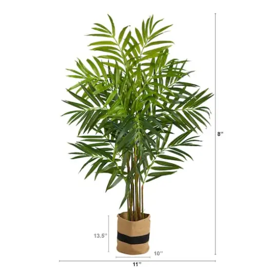 8ft. King Palm Artificial Tree in Handmade Natural Jute and Cotton Planter {3}