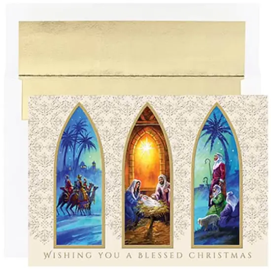 JAM Paper Triptych Christmas Card Set {1}