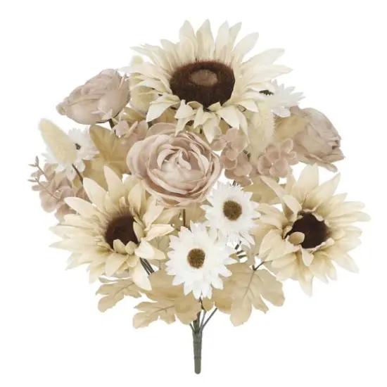 18" Cream Sunflower Mix Deluxe Bush by Ashland&reg; {3}