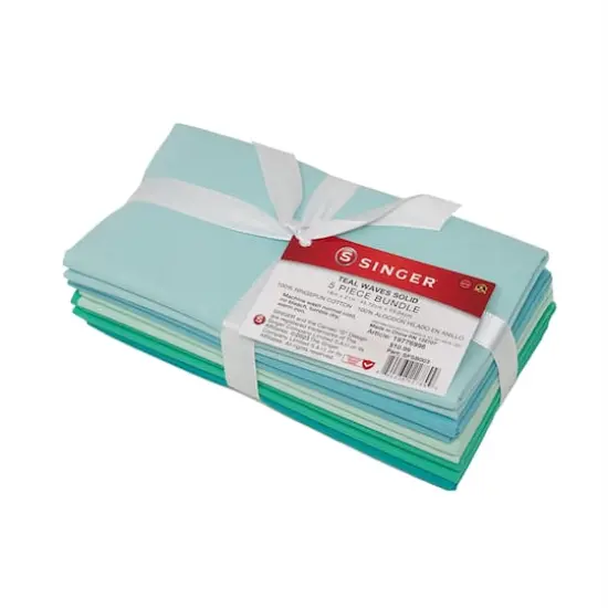 SINGER Solid Cotton Fabric Bundle Teal Waves {1}