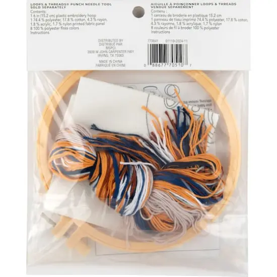 6" Croissant Punch Needle Kit with Hoop by Loops & Threads&reg; {5}