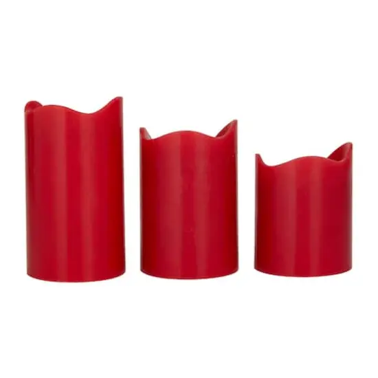 Red Traditional Flameless Candle Set {6}