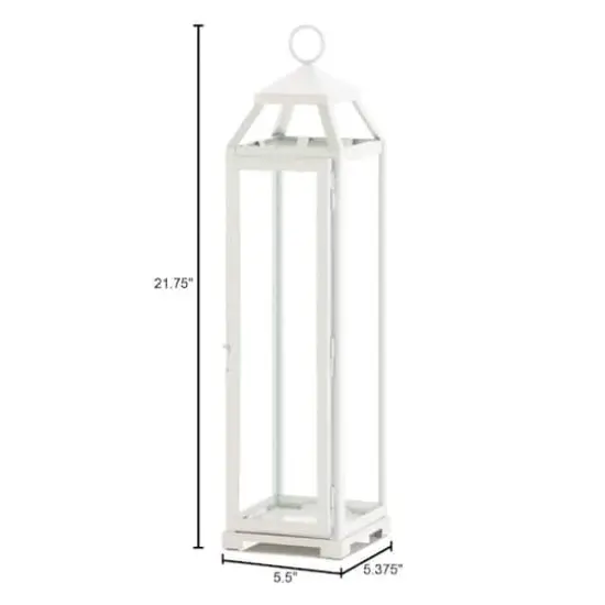 22" Country White Open Top Lantern {4}