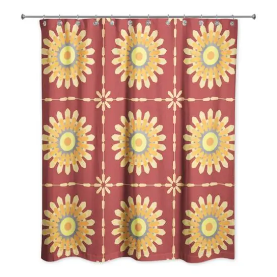 Mandalas Shower Curtain Red {1}