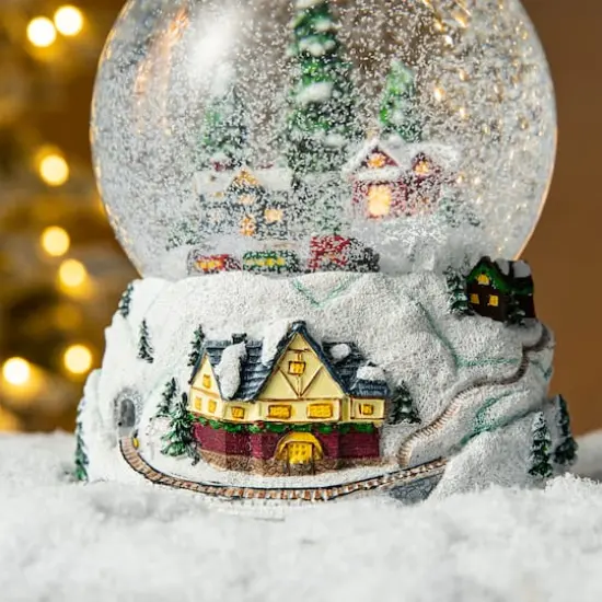 Glitzhome&reg; 8" Lighted Musical Snowflakes Village Waterglobe {5}